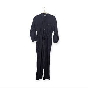 NWT Alex Mill Navy Logan LS Linen Tie Waist Jumpsuit Size M
